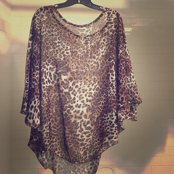 Cheetah print swim cover up