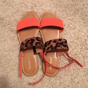 Orange & cheetah sandals