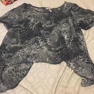 Sheer grey print shirt