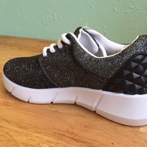 NWT dark sparkle sneakers with spike detail