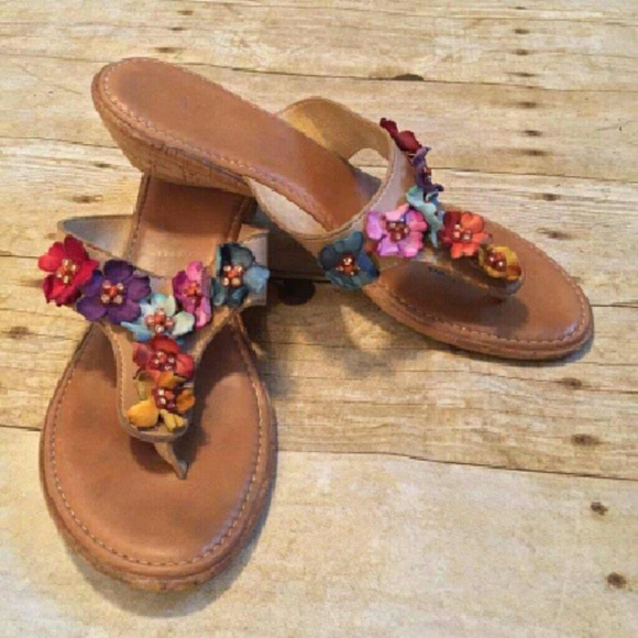 Italian shoemakers floral sandals