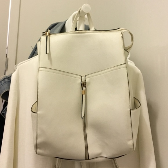 Asos White Faux Leather Backpack