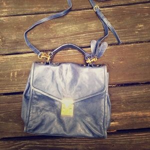 Top shop Blue leather bag