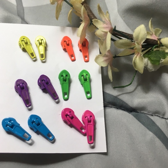 6 zipper earrings