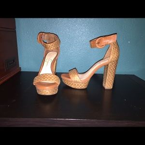 Jessica Simpson nude wicker sandal