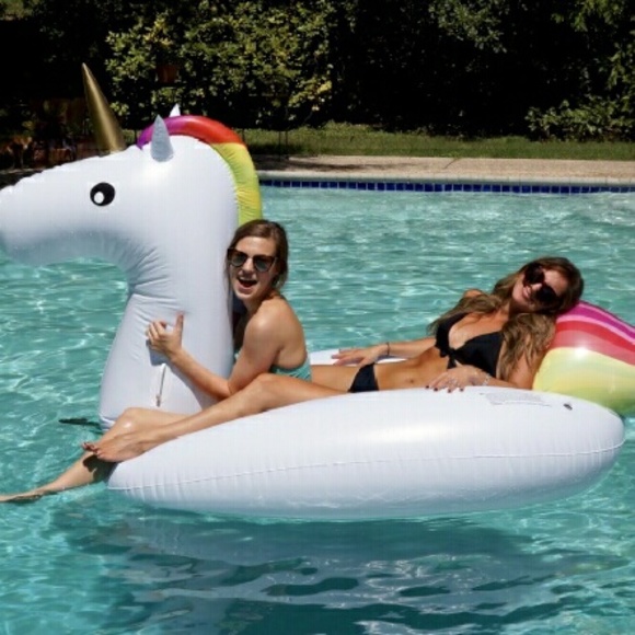 Mystic Lagoon Pool Toys Other - Giant Inflatable Rainbow Unicorn Pool Float