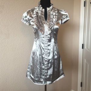 Silver Button Dress or Long Shirt
