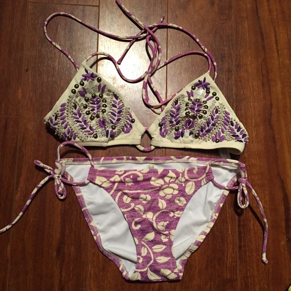 Victoria Secret purple beaded bikini