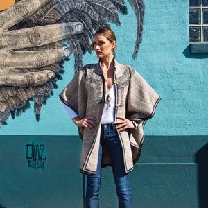 Authentic Handmade Mexican Aztec Poncho, OS