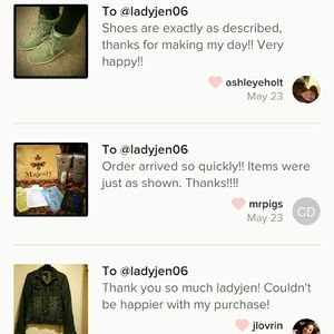 Closet stats!!  Love notes...happy customers