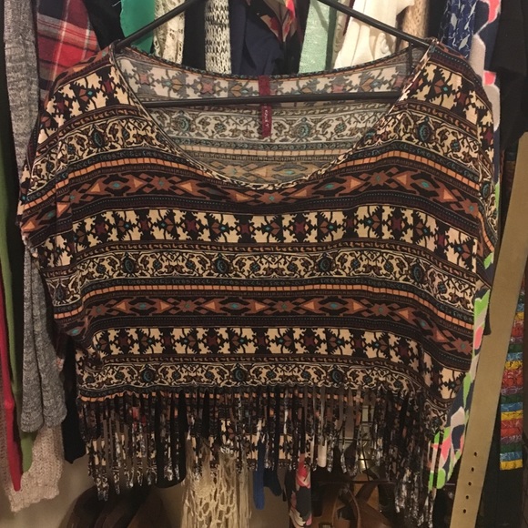 Tribal print crop top