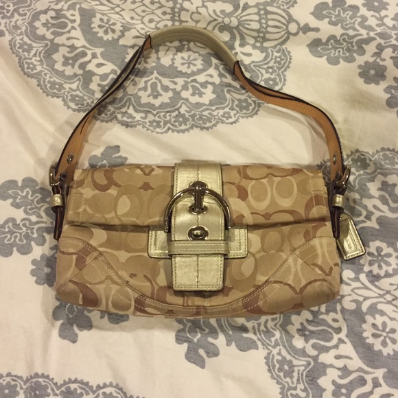 Coach signature gold shoulder bag