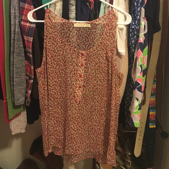 Sheer tank with bow print