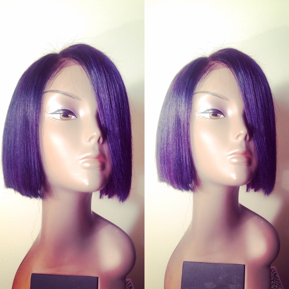 Purple lace frontal Bob wig