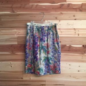 Linen Floreat Skirt