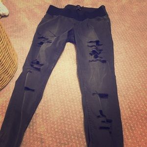 ASOS Maternity Distressed Black Jeans
