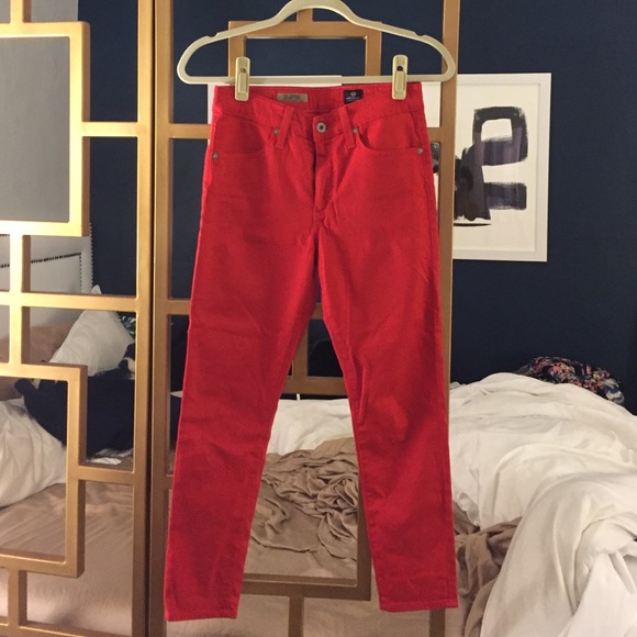 AG Farrah high-waisted crop pant - RED