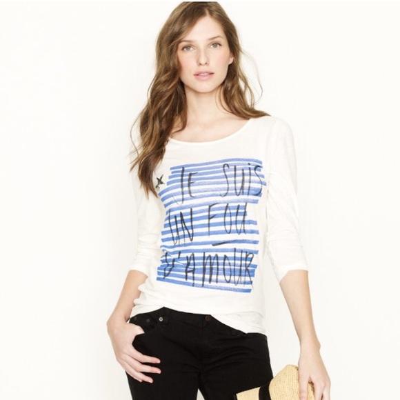 J. Crew Je Suis Un Fou D' Amour Graphic Tee
