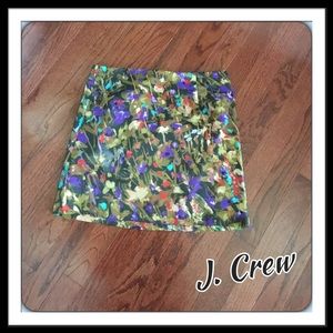 #265 🌴 J CREW PAINTED FLOWERED SKIRT