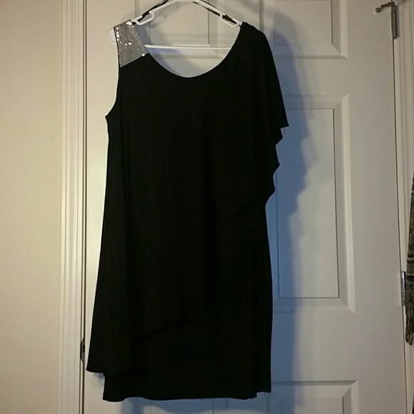 Sequin Shoulder Cocktail Dress