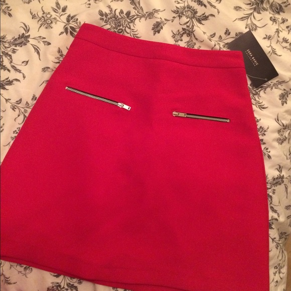 Zara red skirt