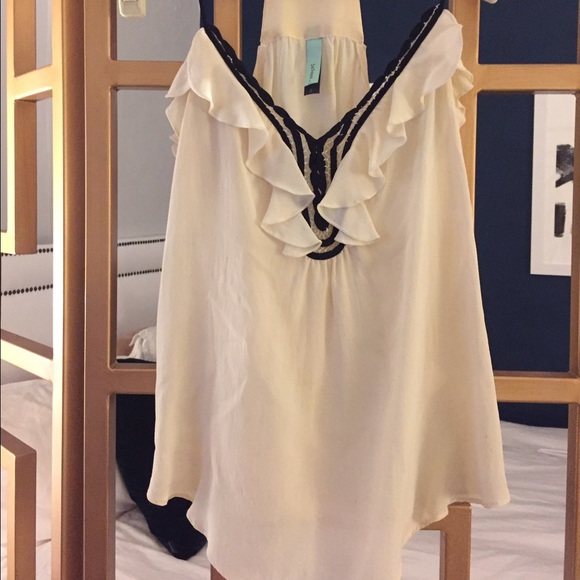 Silk tank - black & off-white