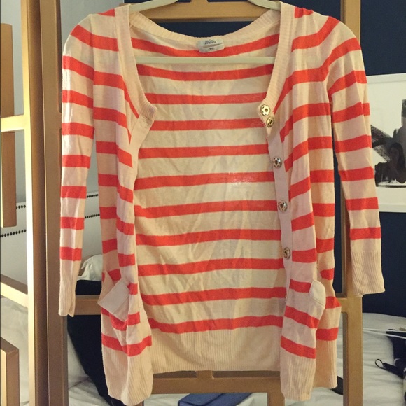 Madewell linen stripes cardigan