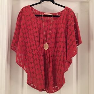 Anthropologie drape-poncho shirt