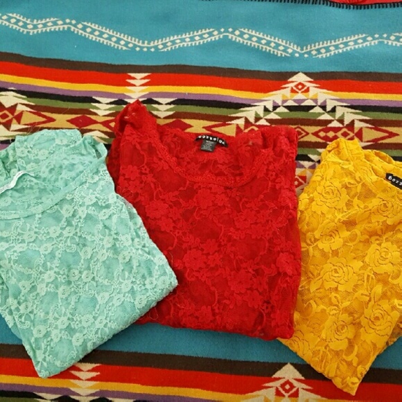 Lace shirts $10 for one and $28 for all 3