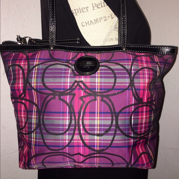 Coach poppy tote shoulder handbag