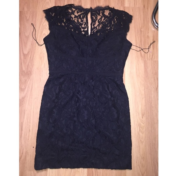 Adrianna Papell black lace dress