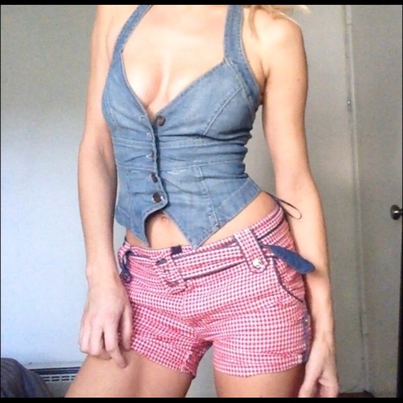 Jak & Rae coachella festival denim top