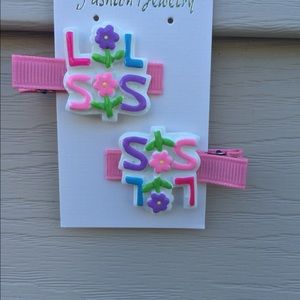 Girls Little Sister Grograin Ribbon Hair Clip