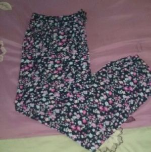 Flowy floral drawstring palazzo pants