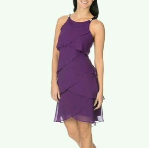 SL Fashions Chiffon Tulip Tiered Dress