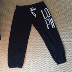 Black crop PINK sweat pants