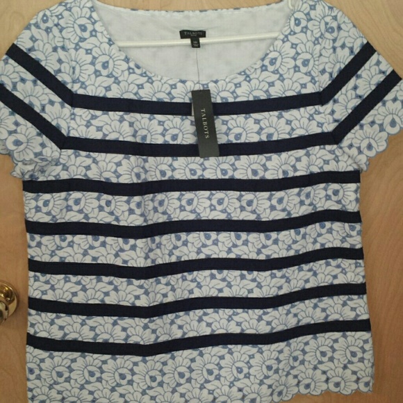 Talbots top. Lined and embroidered