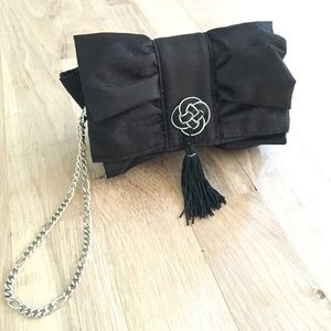 White House Black Market Black Ruffle Clutch