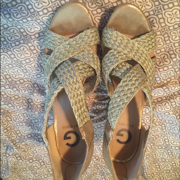g by guess gold wedges