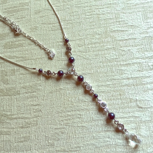 Authentic Swarovski Crystal & Pearl Necklace EUC