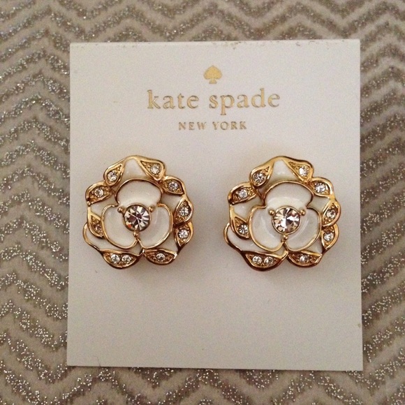 kate spade Jewelry - Kate Spade ivory/gold flower earrings NWT