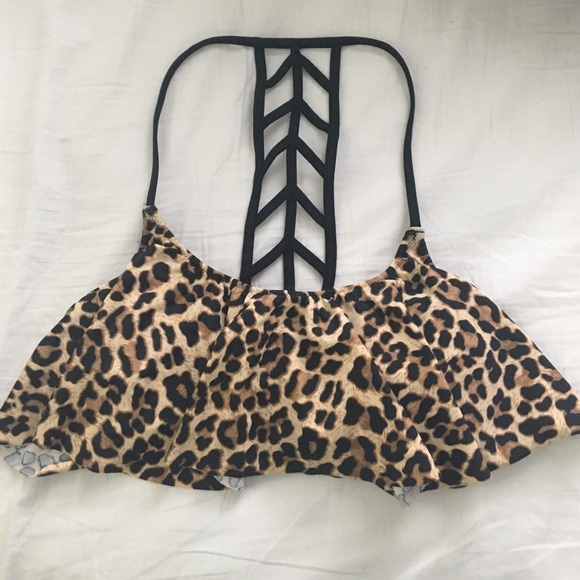 PINK leopard swim suit top