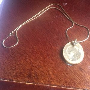 Beige and brown stone necklace