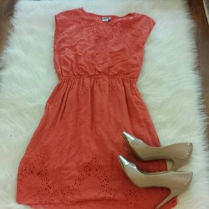 🎉WEEKEND SALE🎉🎉 Red Sleeveless Eyelet Dress