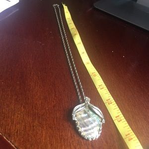 Silver multi colored pearl necklace