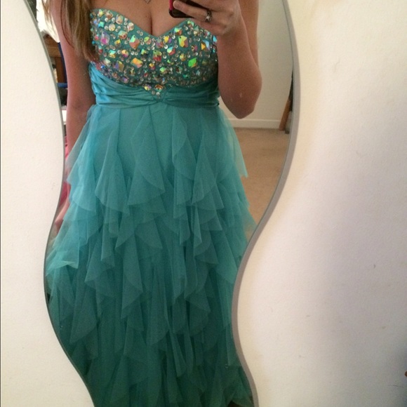 BEAUTIFUL Light blue/teal prom dress - Picture 1 of 3