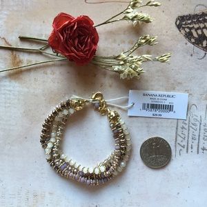 NWT Banana Republic Purple Sparkle Cuff Bracelet