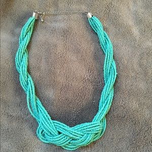 Turquoise beaded twist necklace