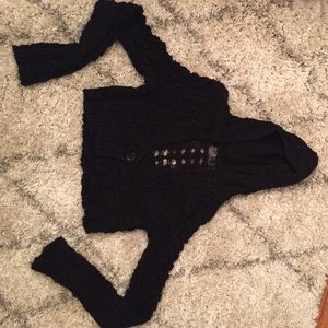 [Guess] Crochet black cropped cardigan