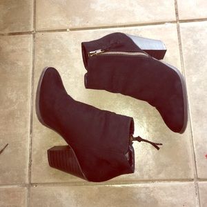 Black zip up booties